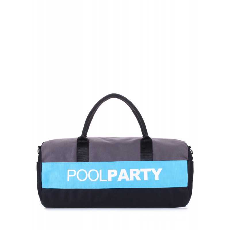 Спортивно-повседневная сумка POOLPARTY Gymbag Grey Blue Black