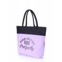 Коттоновая сумка POOLPARTY Paradise Lilac Black