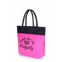 Коттоновая сумка POOLPARTY Paradise Pink Black