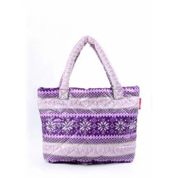 Дутая сумка POOLPARTY с северным узором pp11 Purple