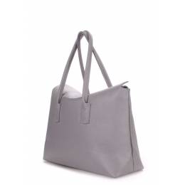 Кожаная сумка POOLPARTY Sense Grey