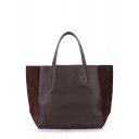 Кожаная сумка POOLPARTY Soho Insideout Brown Velour