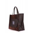 Кожаная сумка POOLPARTY Soho Insideout Brown Velour