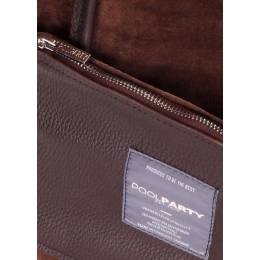Кожаная сумка POOLPARTY Soho Insideout Brown Velour